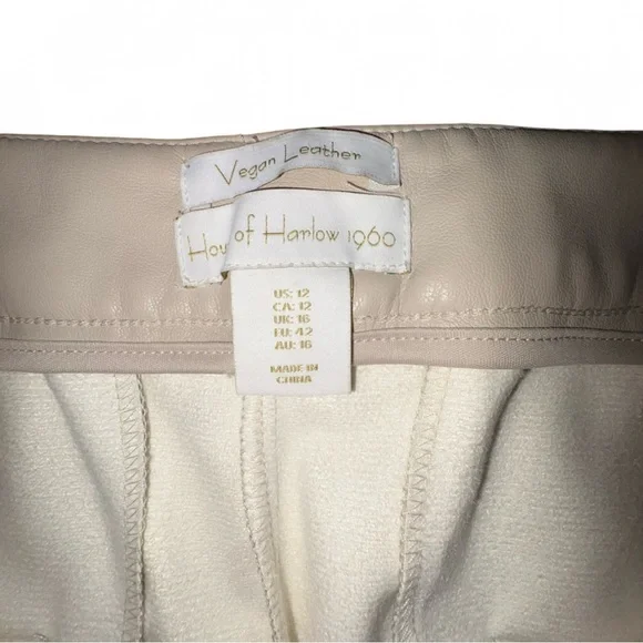 Elegant Cream Vegan Leather Pants! - Picture 6 of 6